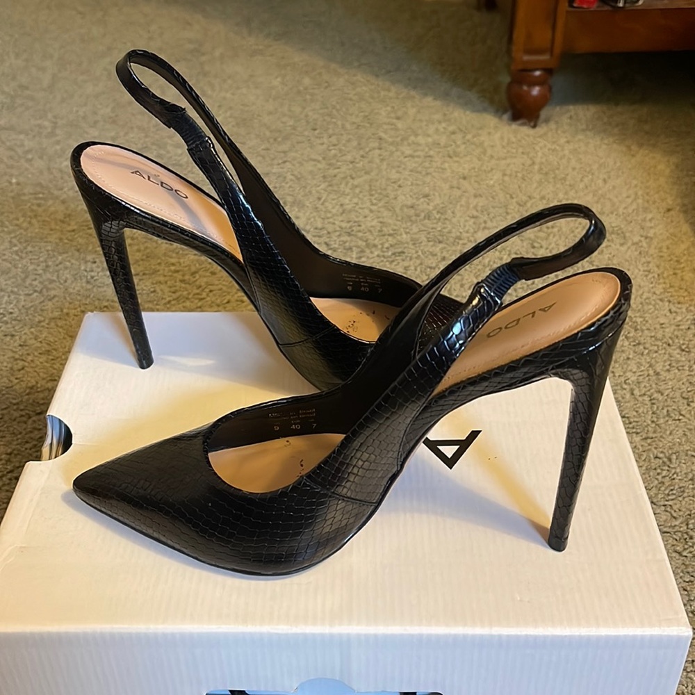 Black Aldo Slingbacks